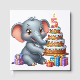 Livre D'or Éléphant Mignon 5ème Anniversaire
