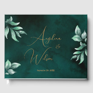 Livre D'or Emerald Eucalyptus Greenery Mariage Gold Script