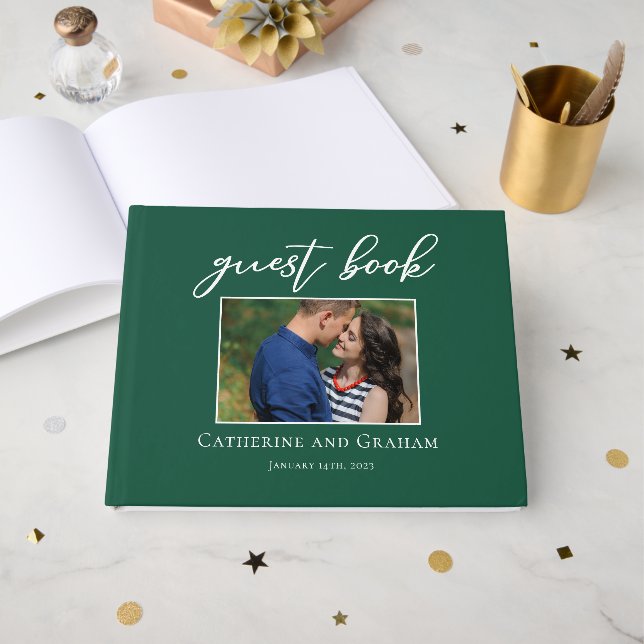 Livre D'or Emerald Green Mariage photo en couple (Recto ouvert)