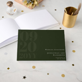 Livre D'or Emerald Green Minimalist Type Mariage
