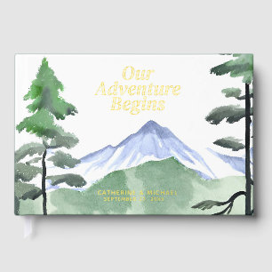 Livre D'or Emerald Greenery Mountain Pine Rustic Mariage