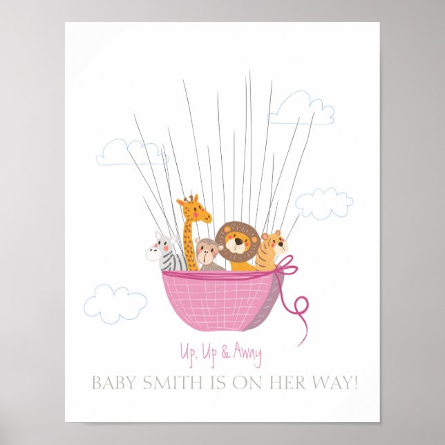 Livre d'or empreintes digitales Baby shower safari (Devant)
