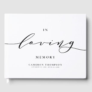 Livre D'or En mémoire d'amour Noir Dainty Script Funérailles