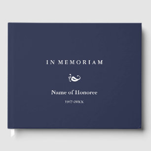 Livre D'or En Memoriam Elegant Memorial Guest Book