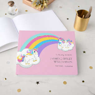 Livre D'or en souvenir affectueux enfant rose funérailles