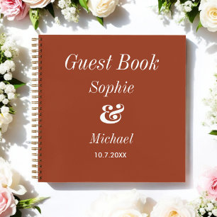 Livre d'or en terre cuite marron pour mariage