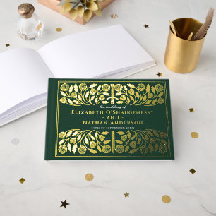 Livre D'or Épée Médiévale Royale de Fantaisie Verte pour Mari
