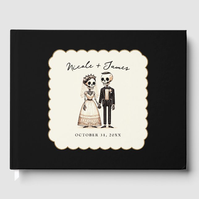 Livre D'or Épouse de squelette de dessin + Mariage géant (Recto)