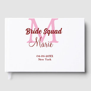 Livre D'or Équipe de mariée ajoutez nom monogramme demoiselle