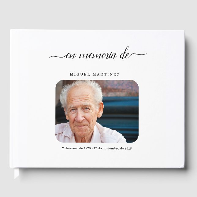 Livre D'or Espagnol Funeral Gubook / Memorial Se connecter (Recto)
