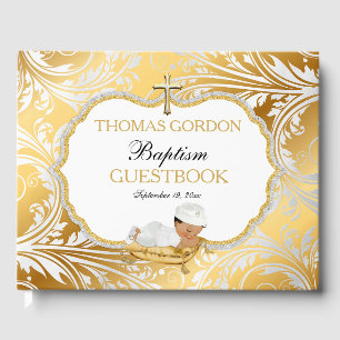 Livre D'or Ethnic Baby Boy Baptism Gold Cross