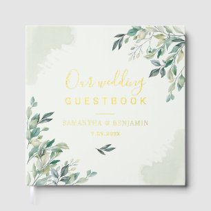 Livre D'or Éucalyptus Mariage Botanique Gold Foil