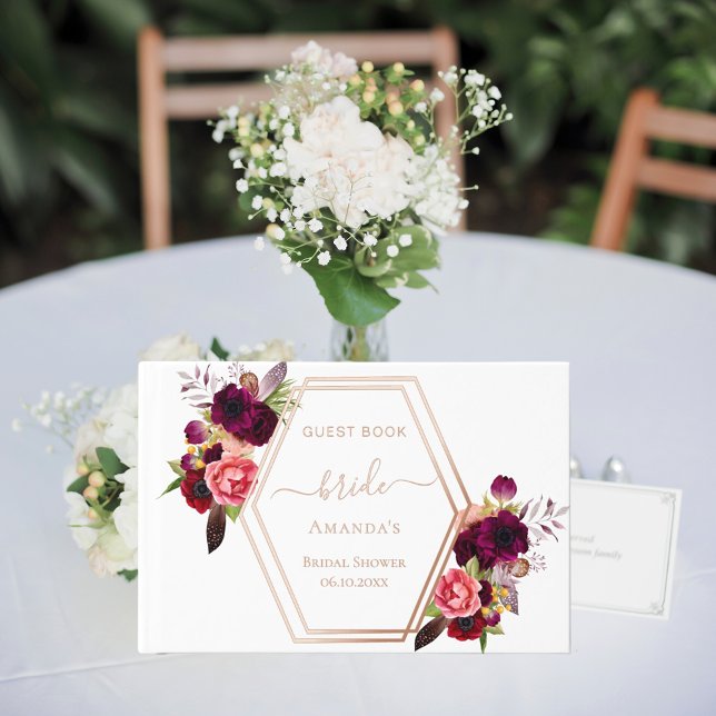 Livre D'or Faire part de Baby Shower rose gold géométrique bo (Créateur téléchargé)