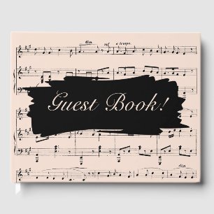 Livre D'or Faire-part de mariage de musique moderne Black and