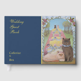 Livre D'or Fairytale Wedding Cats 9" x 6" Gold