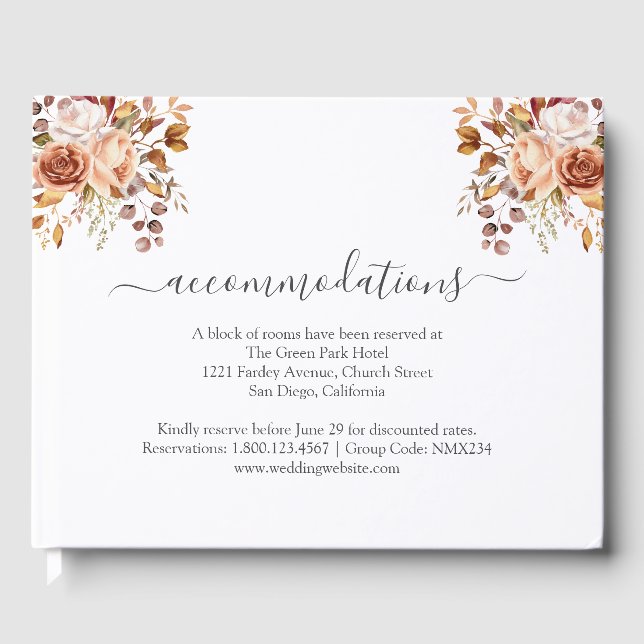 Livre D'or Fall Autumn Leaves Rustic Country Boho Wedding (Recto)