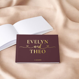 Livre D'or Fancy Calligraphie Coeur Bourgogne