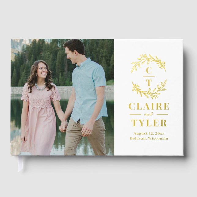 Livre d'or Fancy Initials Foil Mariage (Recto)