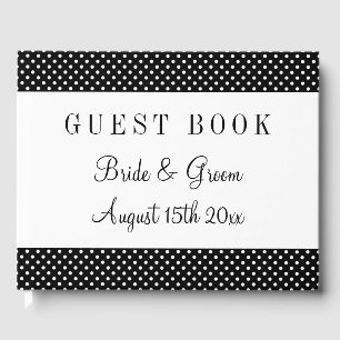Livre D'or Fancy noir & blanc poka mariage personnalisé