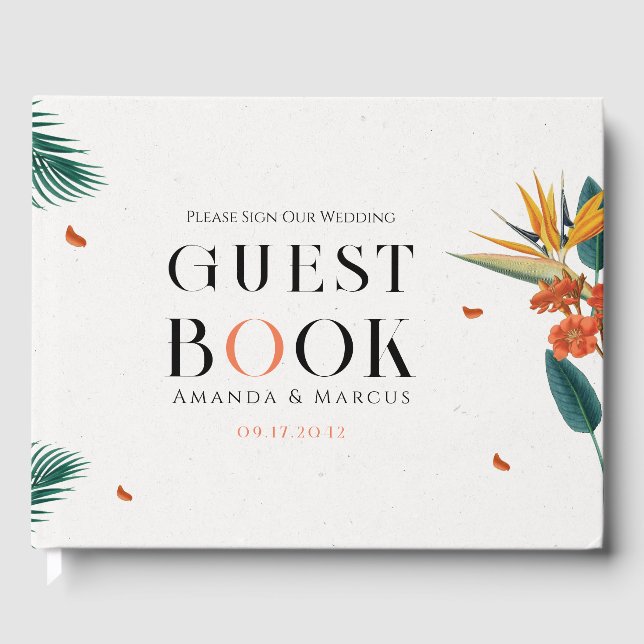Livre D'or Fancy Tropical Flowers Mariage (Recto)
