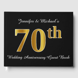 Livre D'or Faux Gold Look 70e anniversaire Mariage + Noms