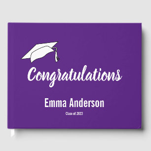 Livre D'or Félicitations Royal Purple et White Graduation
