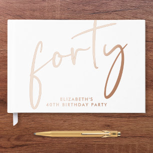 Livre D'or Fête d'anniversaire Chic 40 ans Rose Gold