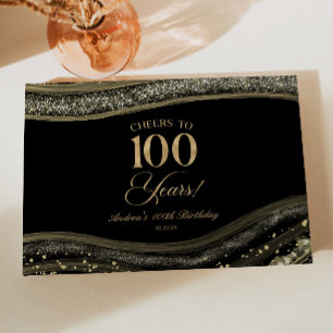 Livre D'or Fête d'anniversaire de 100 ans élégante en agate n