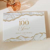 Fête d'anniversaire de 100 ans élégante en or blan