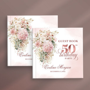 Livre D'or Fête d'anniversaire de 50 ans élégante rose gold f