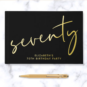 Livre D'or Fête d'anniversaire de 70 ans Chic Script Black
