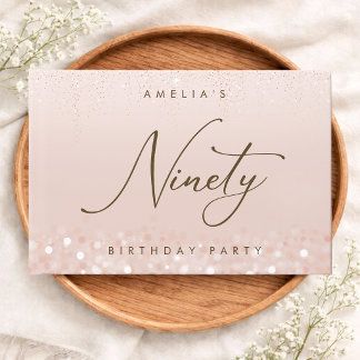 Livre D'or Fête d'anniversaire de 90 ans Rose Gold Glitter