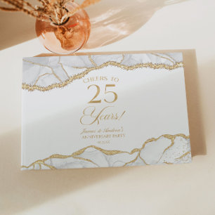 Livre D'or Fête d'anniversaire de mariage de 25 ans en Agate