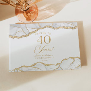 Livre D'or Fête d'anniversaire de mariage de 40 ans en Agate