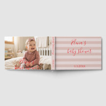Fête de bébé à rayures roses