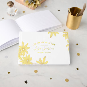 Livre D'or Fête de la vie des marguerites jaunes