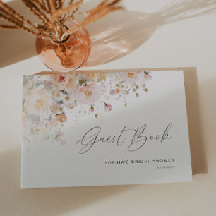 Livre D'or Fête de mariage floral pêche rose romantique