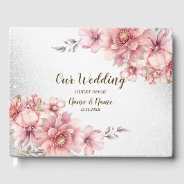 Livre D'or Fête de mariage rose Aquarelle Fleur brillante Par