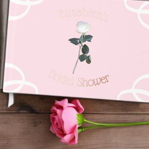 Livre D'or Fête de mariage rose blanche pétale rose
