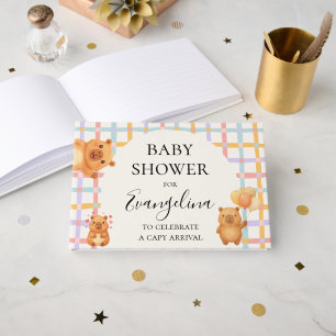 Livre D'or Fête de naissance aquarelle mignonne capy Capybara
