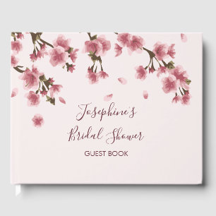 Livre D'or Fête des mariées florale de fleurs de cerisier ros