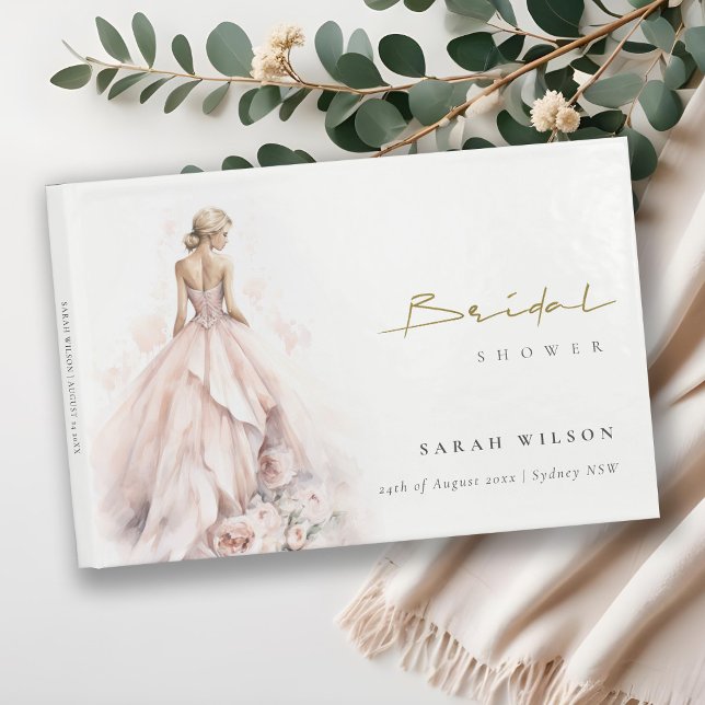 Livre D'or Fête des mariées moderne Mariage aquarelle (Créateur téléchargé)