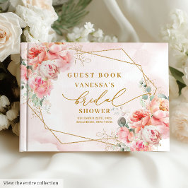 Livre D'or Fête des mariées Rose classique Boho Blush Gold Fr
