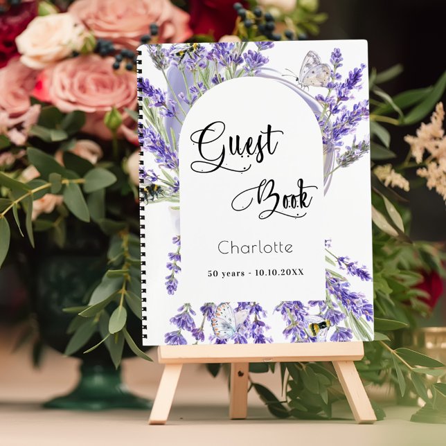 Livre d'or fête fête lavande violet florales (Créateur téléchargé)
