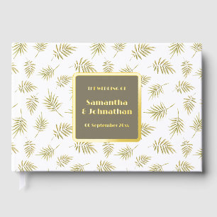 Livre D'or Feuillage feuille d'huile motif élégant mariage ca