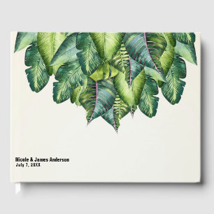 Livre D'or Feuilles de jungle tropicale verte botanique maria