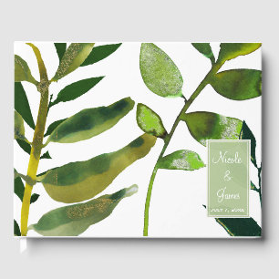 Livre D'or Feuilles de plantes botaniques vertes Glam Élégant