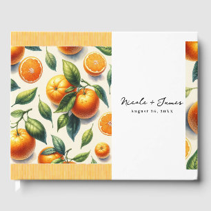 Livre D'or Feuilles d'orange d'agrumes à l'aquarelle