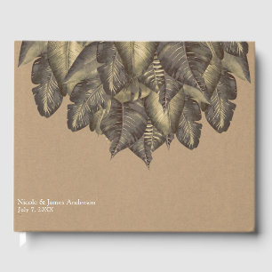 Livre D'or Feuilles Tropicales Rustiques Mariage Botanique Vi