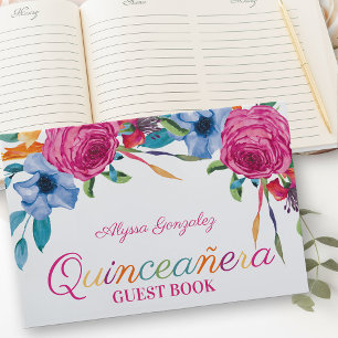 Livre D'or Fiesta Flowers Blanche et rose Floral Quinceanera